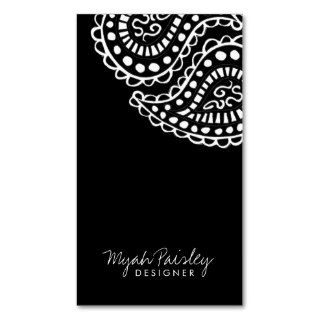 311 Myah Paisley Solid  Black Business Card