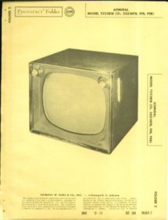 Admiral TV Model T323 Photofact Folder 1957 Entertainment Collectibles