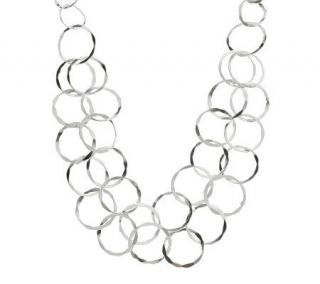Finola Hughes Sterling 16 Hammered Circle Link Necklace —