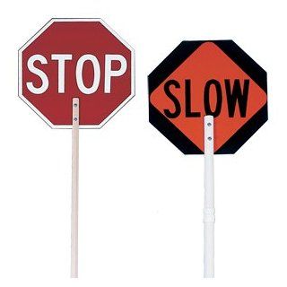 Paddle Sign Stop/Slow Non Reflective Plastic