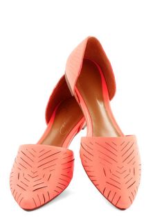 Grounded in Glam Flat in Coral  Mod Retro Vintage Flats