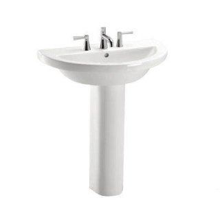 TOTO LPT325G 01 Lavatory and Pedestal with Single Hole, Cotton White   Pedestal Sinks  