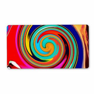 Vibrant Colorful Abstract Swirl of Melted Crayons Shipping Label