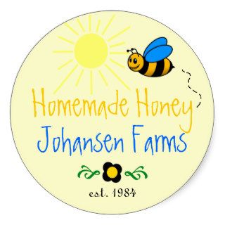 Honey Bee Homemade Farm Stickers