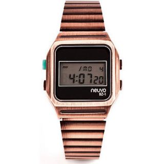 brushed metal retro digital watch by twisted time