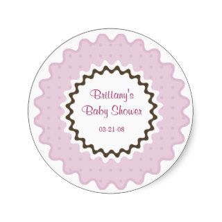 Ruffle Sticker, pink and brown
