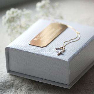 personalised box with 9ct gold heart necklace by oh so cherished
