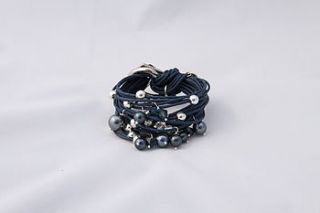 chunky cord bracelet with pearls & crystals by elispanning