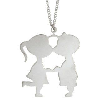 Kissing Cousins Necklace, in Silver Tone Pendant Necklaces Jewelry