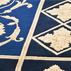 Asian Hand knotted Majesty Royal Blue Wool Rug (9' x 12') Safavieh 7x9   10x14 Rugs