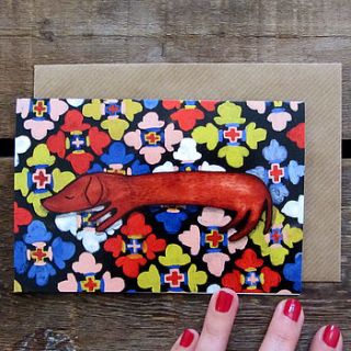 recycled dachshund greeting card by stephanie cole design