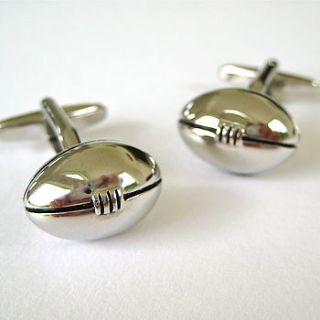 rugby ball cufflinks by chapel cards
