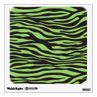 Animal Print, Zebra Stripes   Black Green Room Decal