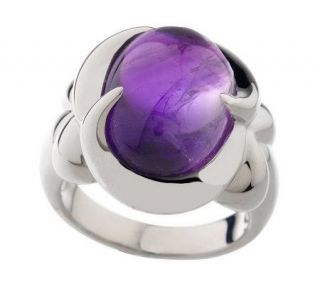 Sterling Bold Gemstone Cabochon Swirl Design Ring —