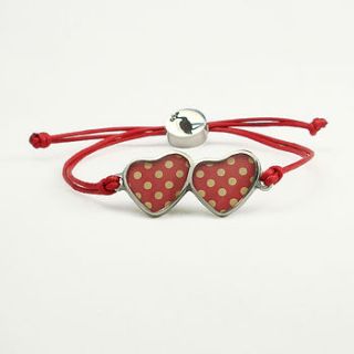 polka dot double heart friendship bracelet by very beryl