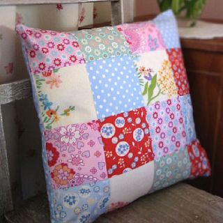vintage patchwork cushion by my poppet petite