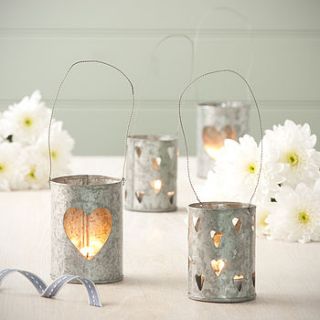 zinc tea light lanterns by the contemporary home