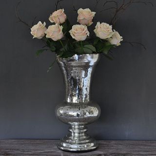 large antique silver urn vase by primrose & plum
