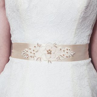 beaded bridal sash by debbie carlisle