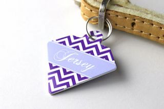 personalised pet id diamond tag chevron by we love to create