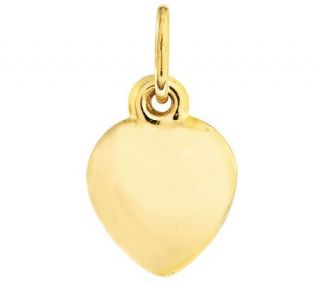 Polished Petite Puffed Heart Pendant, 14K Gold —