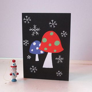 toadstools christmas card pack by becky baur