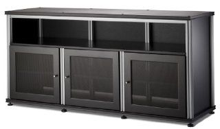 Salamander Designs SB339B/A Synergy Triple Wide A/V Cabinet with Doors and a Center Channel Opening Electronics