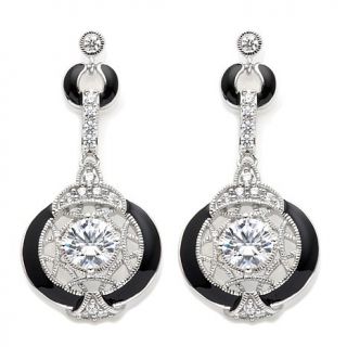 Xavier 2.21ct Absolute™ Pavé and Black Enamel Sterling Silver Wire