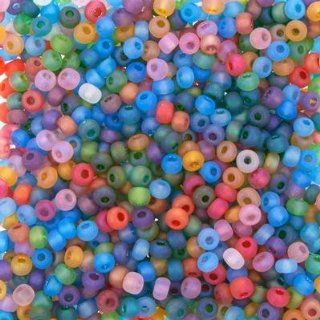 63210006 000 Iridescent Matte Assorted Colors Czech Seed Beads Tube