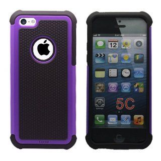 New Releases Purple /Black Hard Soft High Impact Armor Case Combo Cover for Apple Iphone 5c At & T Verizon Sprint Dust Stylus (Purple/black) fs 331 Cell Phones & Accessories