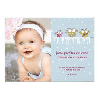 Hiboux Chilling carte de photo de vacances Cards