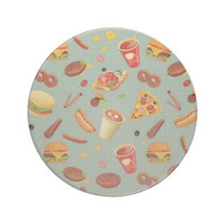 Elegant Fast Food Pattern Drink Coasters
