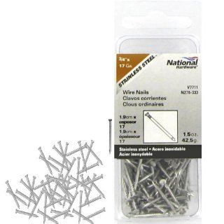 National Manufacturing N278 333 17 Gauge 3/4 Inch Stainless Steel Wire Nails 1.5 Oz. Package   Hardware Nails  