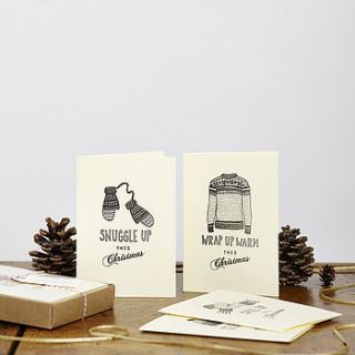 hand printed assorted christmas card box set by katie leamon