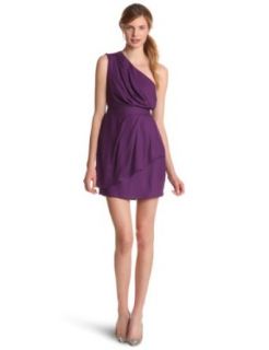 BCBGeneration Women's One Shoulder Dress, Dark Violet, 0