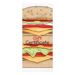 Burger Gift Certificate Custom Rack Card
