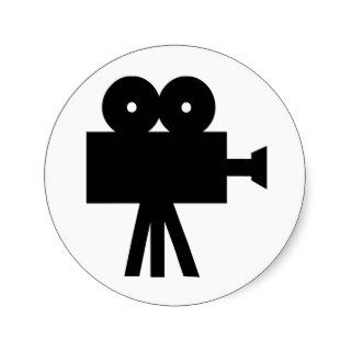 Movie Film Cine Camera Hollywood Round Stickers