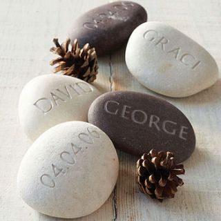 personalised engraved stone by letterfest
