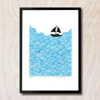 'bigger boat' ltd edition silkscreen print by mengsel