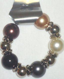 Multicolor Large Simulated Pearls on Genuine Silver Plated Bracelet for Teens Jewelry