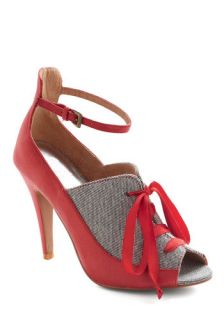Fashion Forward Thinking Heel in Red  Mod Retro Vintage Heels