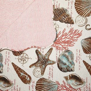 Jeffrey Banks Ocean Front 3 piece Quilt Set   Coral