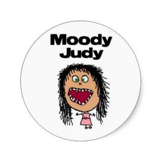 Moody Judy Round Sticker