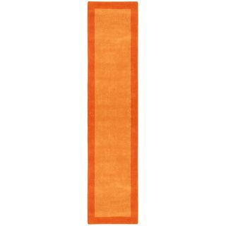 Orange Border Pulse Hand Tufted Wool Runner 2.5x12 Runner Rugs