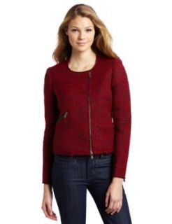 Rebecca Minkoff Women's Sigrid Tweed Jacket, Red, 2