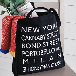 personalised destinations canvas shopper bag by more than words