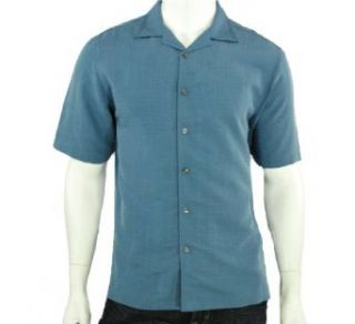 Via Europa Shirt, Textured Short Sleeved Button Down Heaven Small at  Mens Clothing store