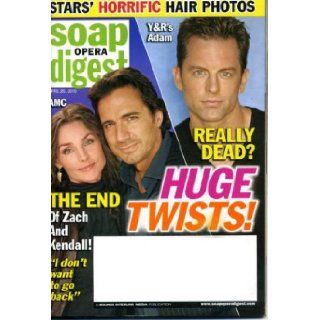 Soap Opera Digest April 20 2010 All My Children   End of Zach & Kendall, The Young and the Restless   Adam Really Dead? Salute to Ugly Betty, Jack and Victor Feud, David Canary, Rick Hearst/Bold and Beautiful Interview, Writers' Plans for Pine Vall