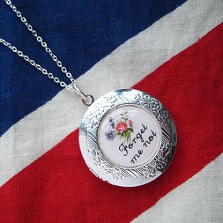 forget me not personalised locket necklace by hoolala