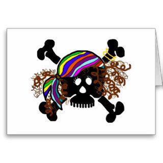 Female Skull & Cross Bones Pirate Card